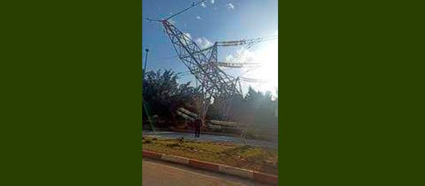 Alger :  chute d’un pylône électrique au niveau de la localité de Kouba