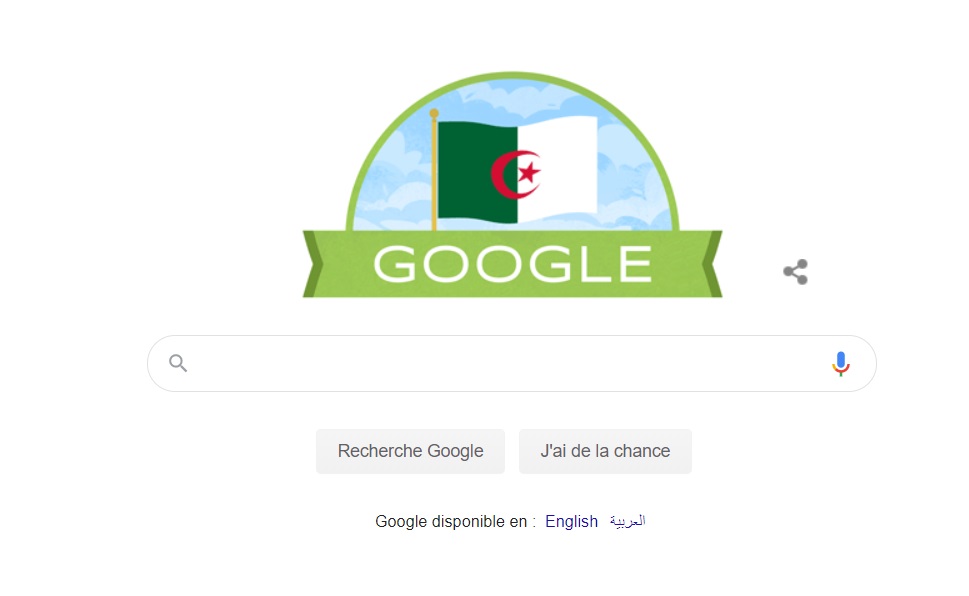 Moteur de recherche sur le Web : Google célèbre le 62e anniversaire de l’indépendance de l’Algérie